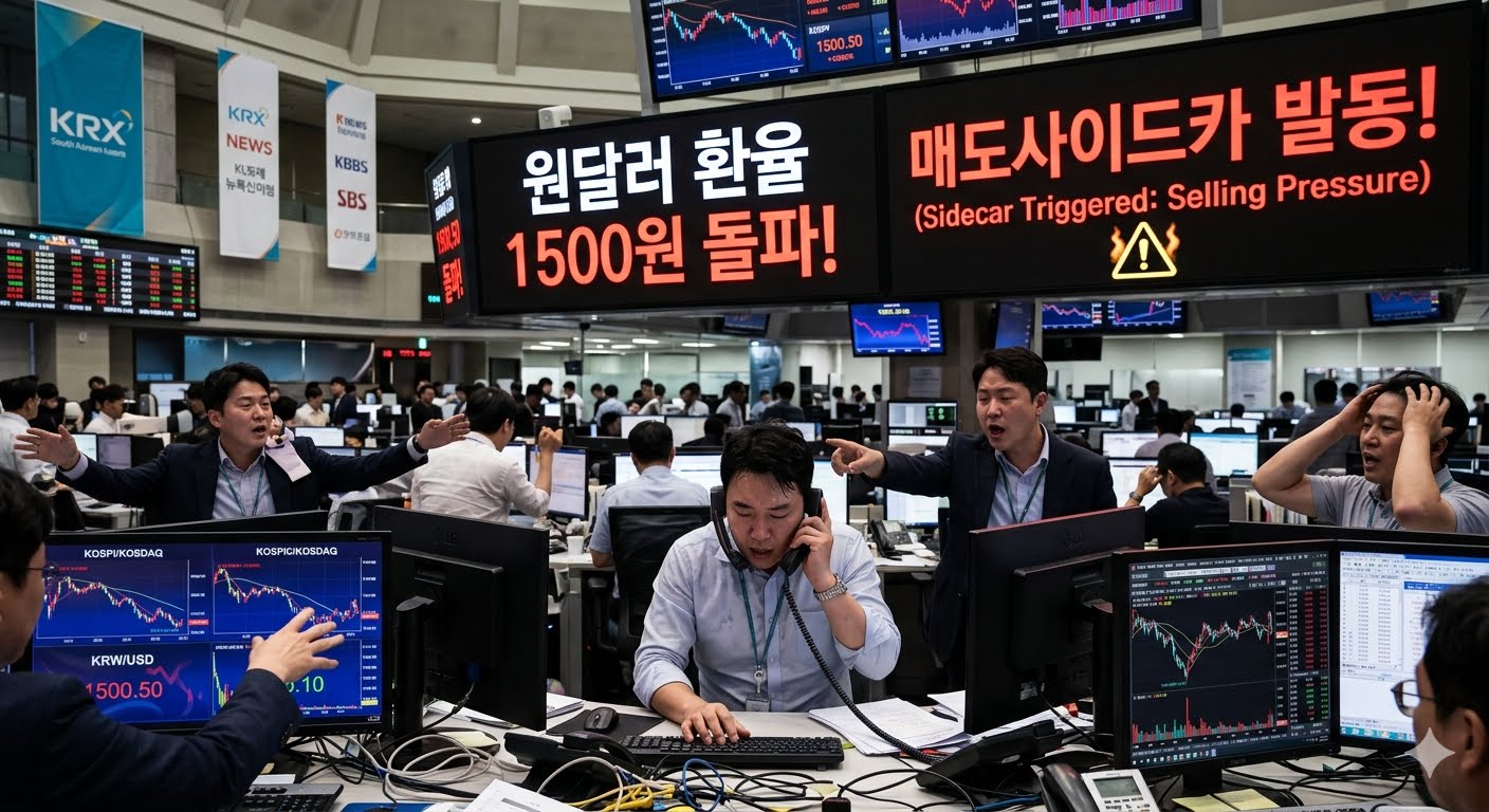 원달러 환율 1500원 돌파 쇼크 및 코스피 코스닥 시장 매도사이드카 발동 변동성 장세 속에서 4050 직장인 주부 버디를 위한 실적 기반 저평가 우량주 선별과 멘탈 관리 기술 대표 이미지